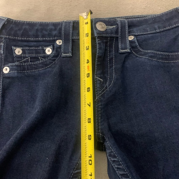 Vintage True Religion Dark Wash Denim Women Jean Rhinestone Super Skinny Size 27 - Picture 11 of 13